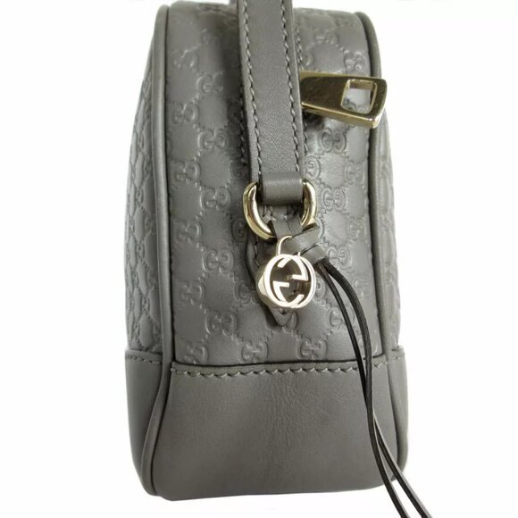 Auth GUCCI Micro Guccissima Crossbody Shoulder Bag gray leather - Picture 4 of 12